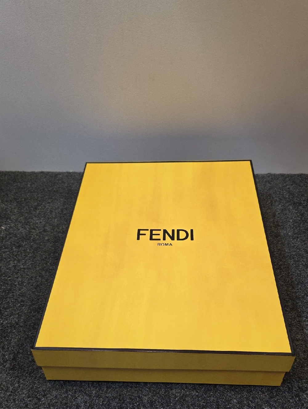 Authentic Fendi Yellow and Black Logo Presentation Box